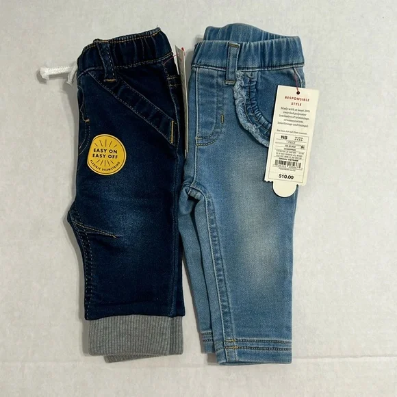 NWT Cat & Jack Newborn Pull-On Jeans Bundle - Picture 1 of 8